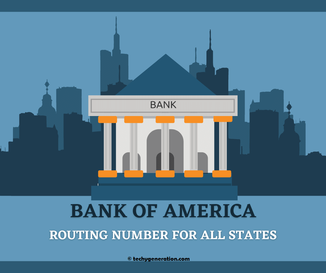 Bank of America routing number of all states in the USA