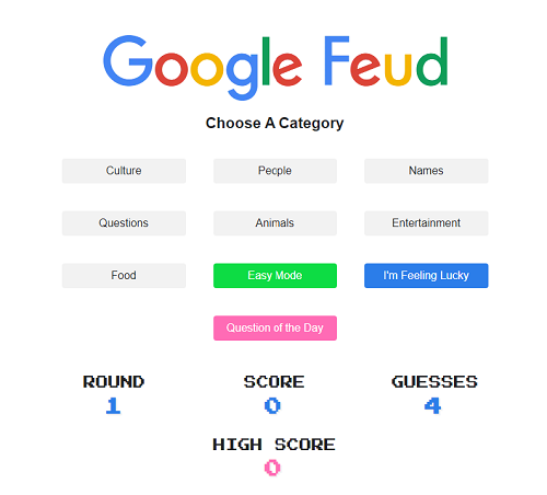 Google Feud - Play Google Feud On Wordle Online